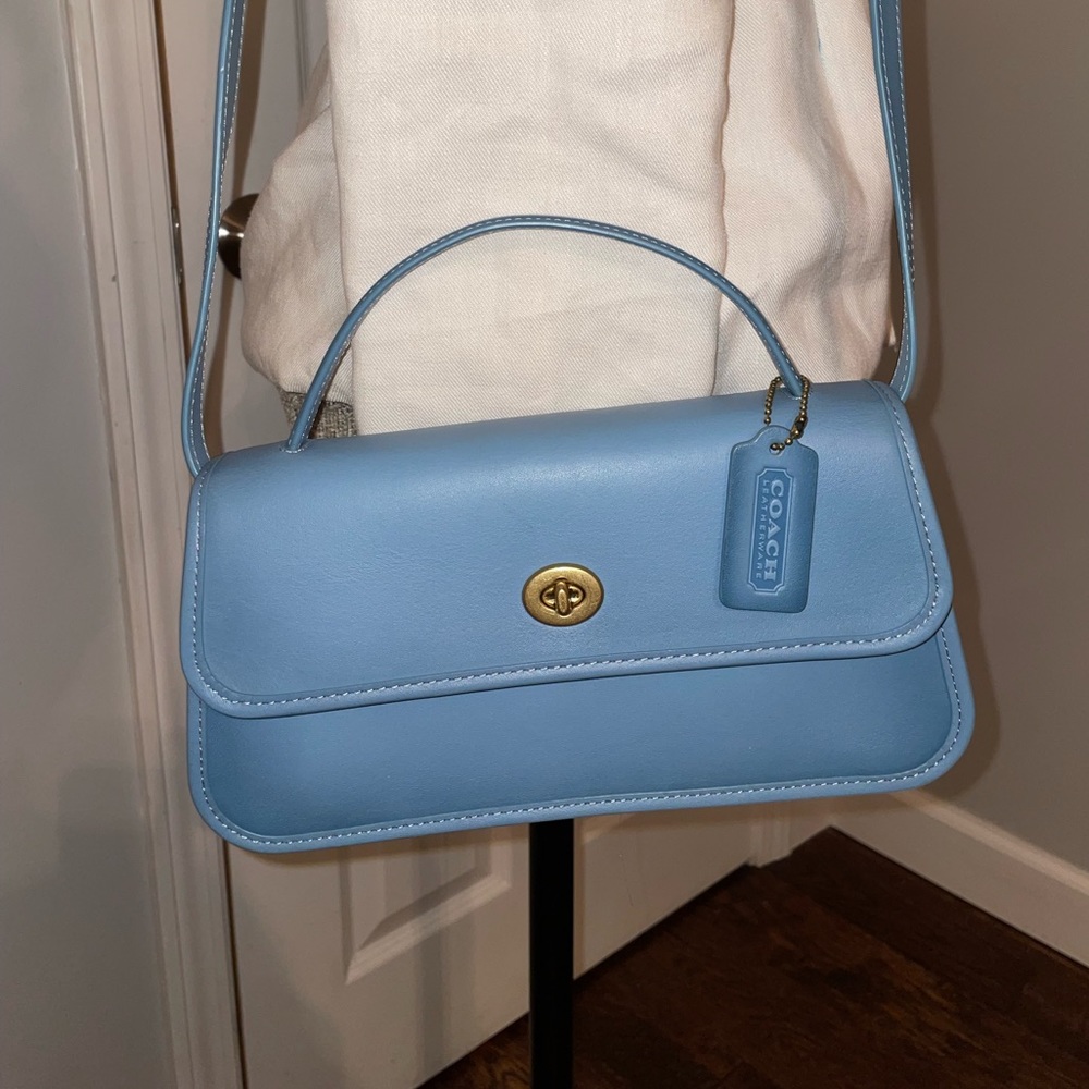 Coach Originals Turnlock Clutch in Brass/Azure
